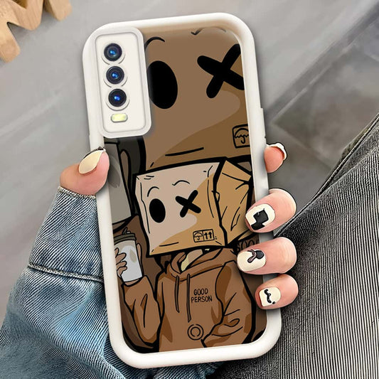 Vivo Y20s  - Offwhite - D4 - ONation Step Up Series - HQ Liquid Silicone Soft Case