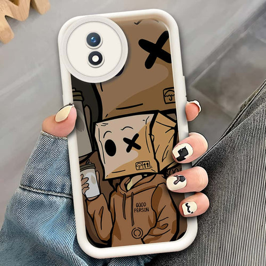 Vivo Y02a  - Offwhite - D4 - ONation Step Up Series - HQ Liquid Silicone Soft Case