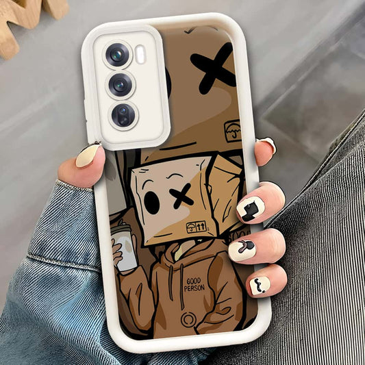 Oppo Reno 12  - Offwhite - D4 - ONation Step Up Series - HQ Liquid Silicone Soft Case