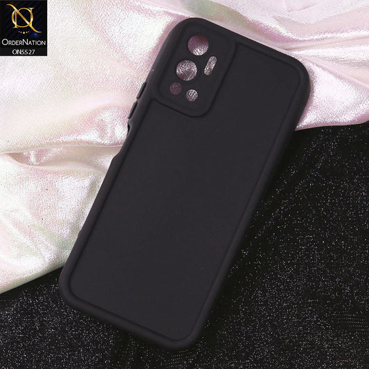 Infinix Hot 12 Cover - Black - Soft Silicone Case With Round Bumper Matte TPU Shockproof Cover