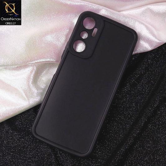 Infinix Hot 20 Cover - Black - Soft Silicone Case With Round Bumper Matte TPU Shockproof Cover