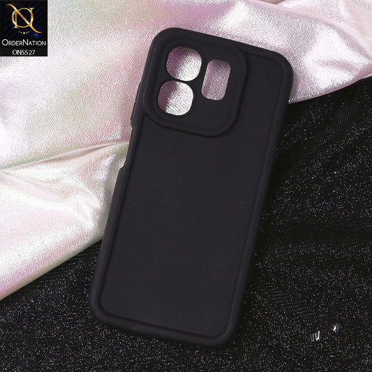 Infinix Smart 9 Cover - Black - Soft Silicone Case With Round Bumper Matte TPU Shockproof Cover