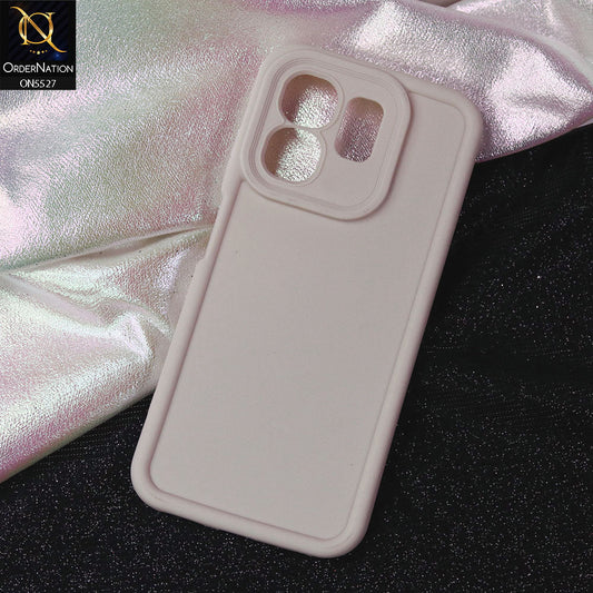 Infinix Smart 9 Cover - Off White -Soft Silicone Case With Round Bumper Matte TPU Shockproof Cover