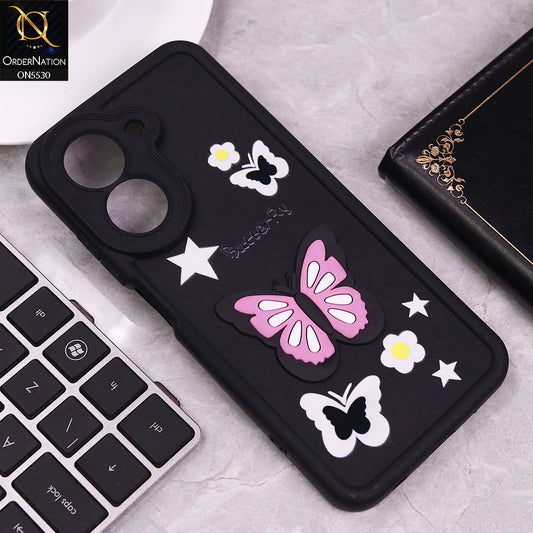 Xiaomi Redmi A5 4G Cover - Black - 3D Butterfly Soft Case With Camera Protection Case