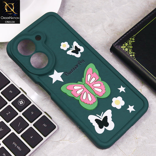 Xiaomi Redmi A5 4G Cover - Green - 3D Butterfly Soft Case With Camera Protection Case