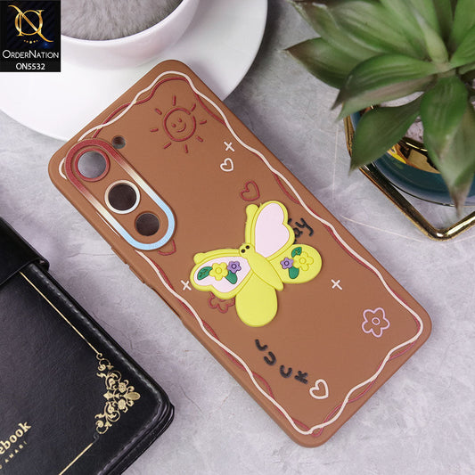 Vivo Y04 Cover - Brown - New Cute 3D Butterfly Luck Soft Case With Camera Protection