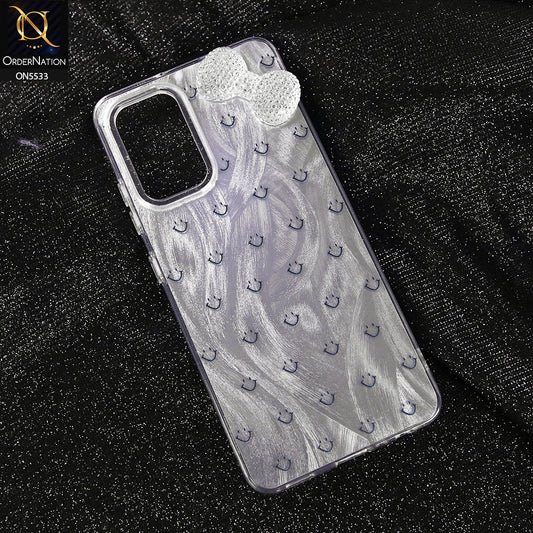 Vivo Y12a Cover - Design 1 -  New Shiny Heart And Smily Soft Case With Crystal Bow