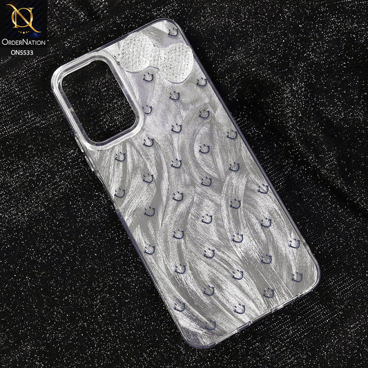 Vivo Y21s Cover - Design 1 -  New Shiny Heart And Smily Soft Case With Crystal Bow