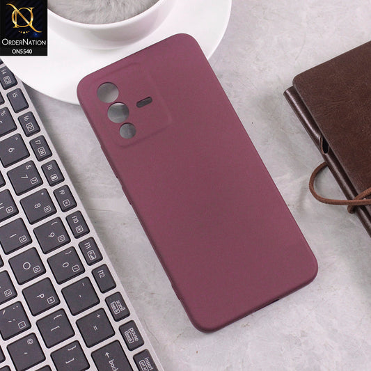 Vivo S12 Cover - Maroon -  New Premium High Quality Matte Sillica Gel Soft Case