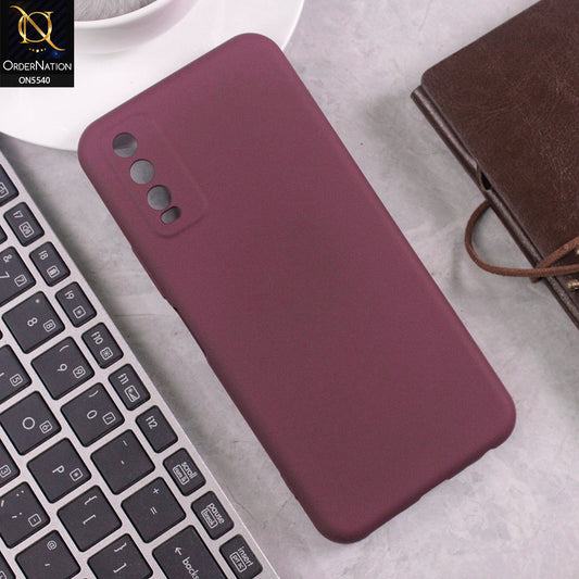 Vivo Y20s Cover - Maroon -  New Premium High Quality Matte Sillica Gel Soft Case