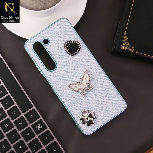 Oppo A5 Pro 5G Cover - Blue -  Elegant Fancy 3D Rhinestomes Thin Protective Soft Borders Case