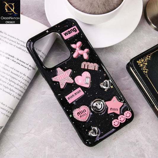 Infinix Smart 9  Cover - Design 1 - 3D Cartoon Pink Love Heart Little Star Glossy Surface Case