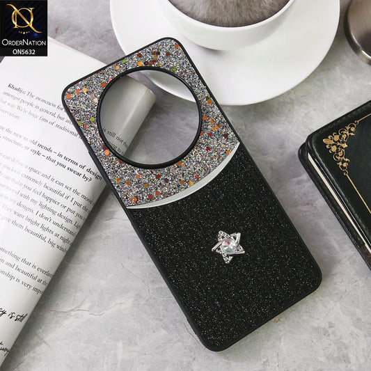 Xiaomi Poco C75 Cover - Black -New Trendy Shiny Glitter Bling Texture And Star Rhinestone Case