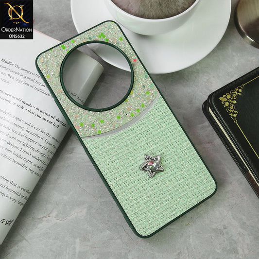 Xiaomi Poco C75 Cover - Green -New Trendy Shiny Glitter Bling Texture And Star Rhinestone Case