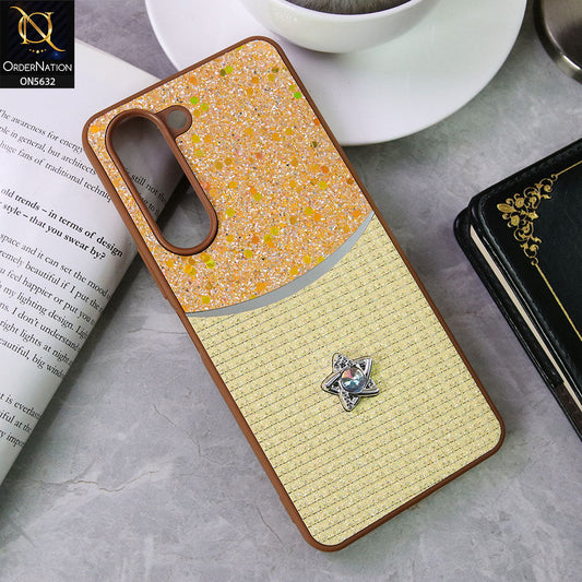 Vivo Y04 Cover - Brown -New Trendy Shiny Glitter Bling Texture And Star Rhinestone Case