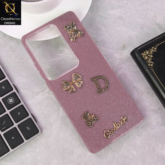 Infinix Hot 50 Pro Plus Cover - Purple - New Trendy 3D Bow And Rhinestone Glitter Case