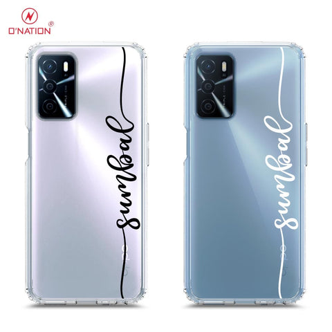 Oppo A55 5G Cover - Personalised Name Series - 8 Designs - Clear Phone Case - Soft Silicon Borders