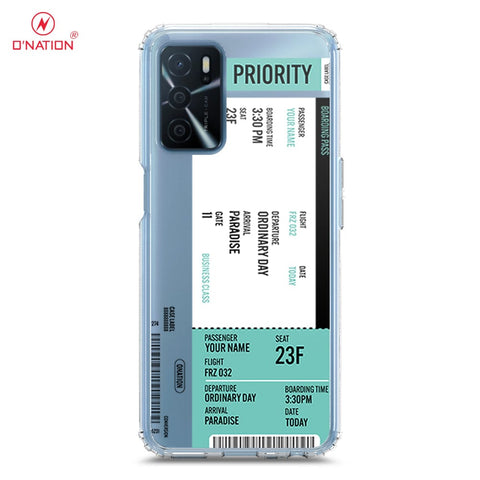 Oppo A55 5G Cover - Personalised Boarding Pass Ticket Series - 5 Designs - Clear Phone Case - Soft Silicon Borders