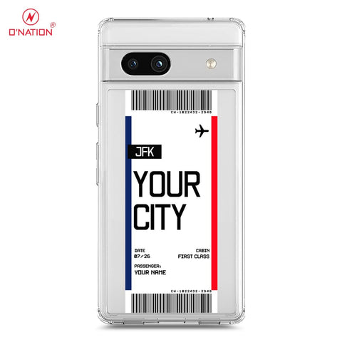 Google Pixel 7a Cover - Personalised Boarding Pass Ticket Series - 5 Designs - Clear Phone Case - Soft Silicon Borders