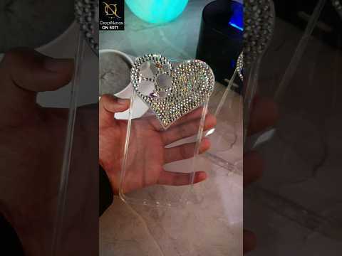 iPhone 14 Pro Max Cover - Transparent - 3D Bling Rhinestones Diamonds Love Heart Clear Transparent Soft Case