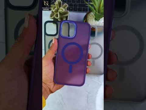 iPhone 12 Cover - Black - Magnetic Collection Color Matte Semi Transparent Soft Border Magsafe Case