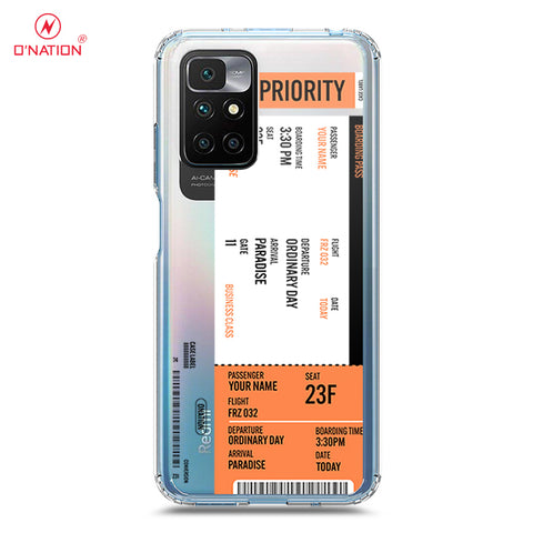 Xiaomi Redmi 10 2022 Cover - Personalised Boarding Pass Ticket Series - 5 Designs - Clear Phone Case - Soft Silicon Borders