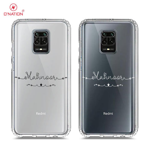 Xiaomi Redmi Note 9S Cover - Personalised Name Series - 8 Designs - Clear Phone Case - Soft Silicon Borders
