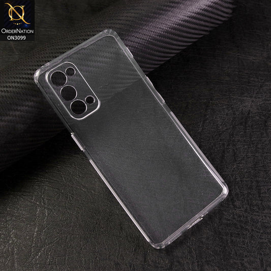 Oppo Reno 5 5G Cover - Transparent -  Soft 4D Design Shockproof Silicone Transparent Clear Camera Protection Case