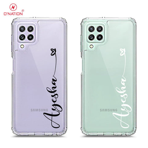 Samsung Galaxy M22 Cover - Personalised Name Series - 8 Designs - Clear Phone Case - Soft Silicon Borders