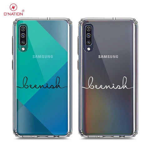 Samsung Galaxy A50s Cover - Personalised Name Series - 8 Designs - Clear Phone Case - Soft Silicon Borders