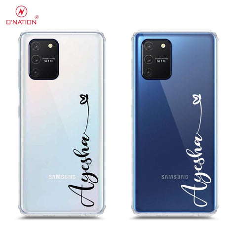 Samsung Galaxy M80s Cover - Personalised Name Series - 8 Designs - Clear Phone Case - Soft Silicon Borders