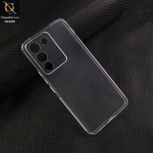 Vivo V29e Cover - Soft 4D Design Shockproof Silicone Transparent Clear Camera Protection Case