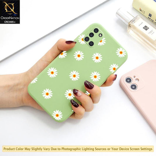 Samsung Galaxy A31 Cover - Light Green - ONation Daisy Series - HQ Liquid Silicone Elegant Colors Camera Protection Soft Case ( Fast Delivery )
