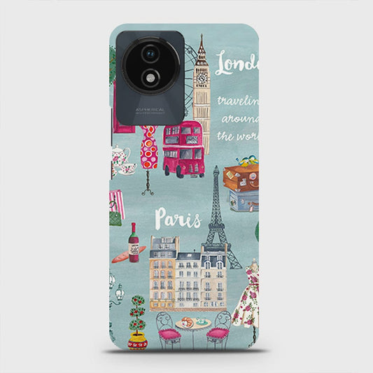 Vivo Y02 Cover - London, Paris, New York Modern Printed Hard Case with Life Time Colors Guarantee (Fast Delivery)