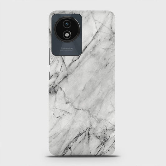 Vivo Y02t Cover - Trendy White Marble Printed Hard Case with Life Time Colors Guarantee (Fast Delivery)