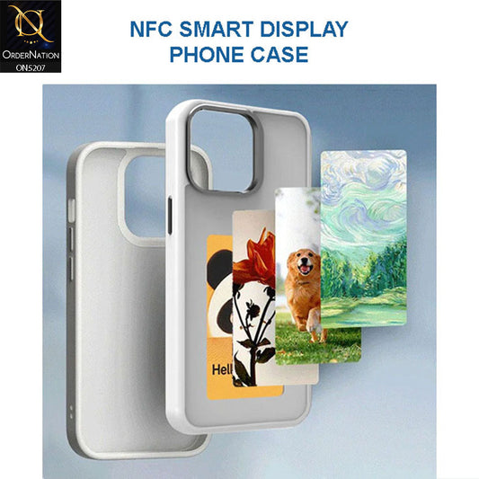 iPhone 15 Pro Cover - White - New Tecnology Four-Color E-ink Screen NFC DIY Phone Case