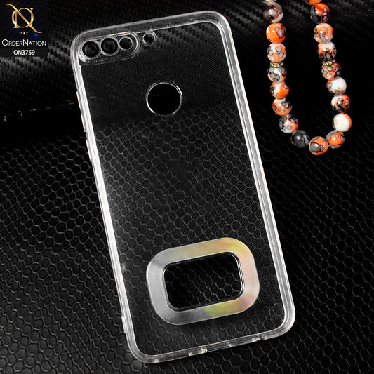 Huawei Y7 Prime 2018 / Y7 2018 Cover - Transparent - Logo Hole Camera Lense Protection Soft Silicon Transparent Case