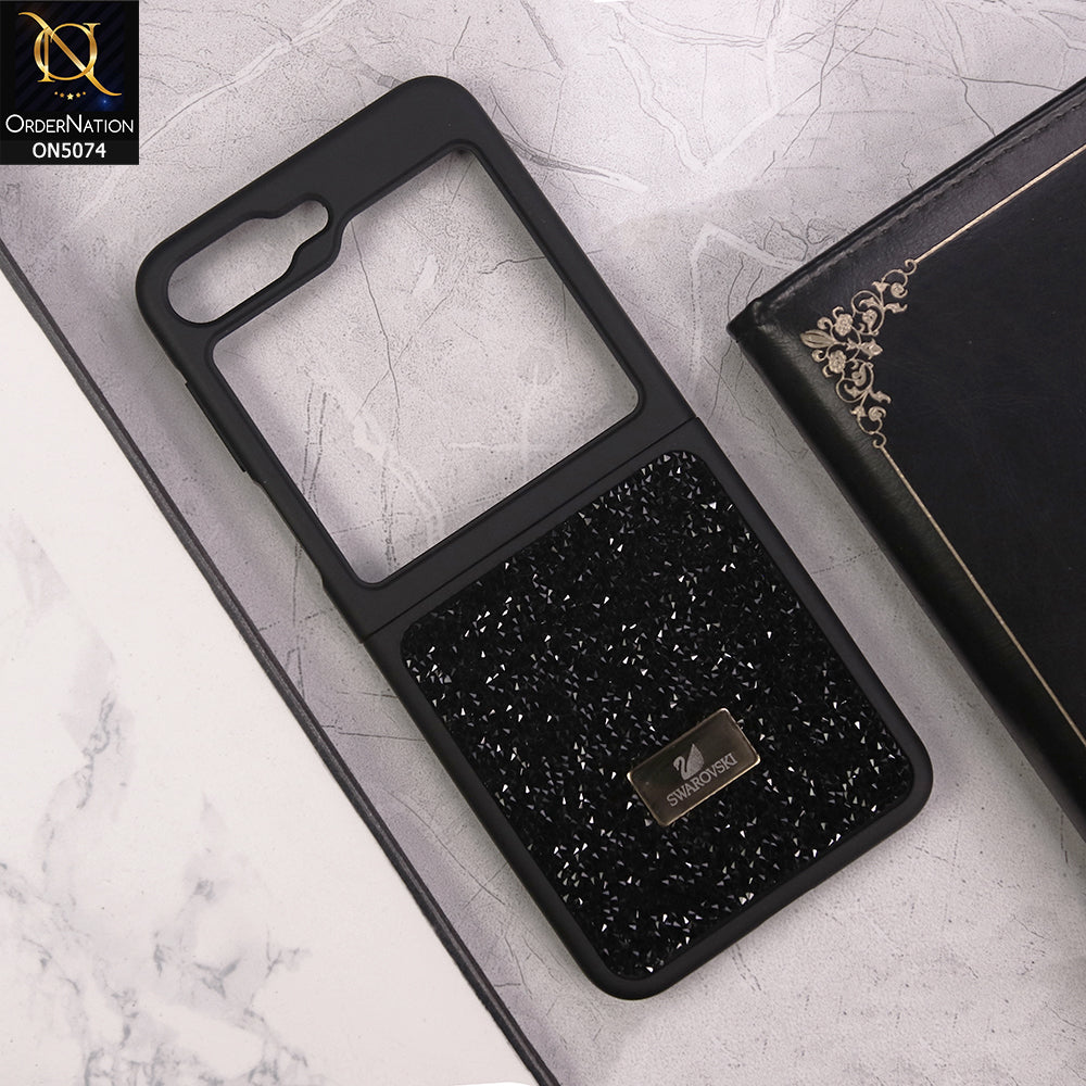 Soft Swarovski Mobile Cover Samsung Galaxy Z Flip Cover Black