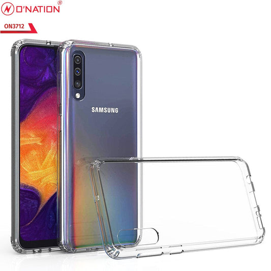 Samsung Galaxy A50s Cover  - ONation Crystal Series - Premium Quality Clear Case No Yellowing Back With Smart Shockproof Cushions