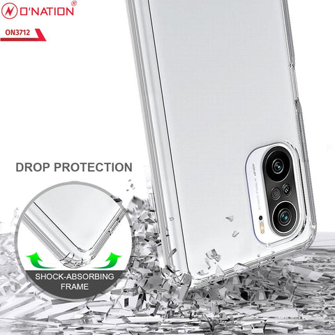 Xiaomi Poco F3 Cover  - ONation Crystal Series - Premium Quality Clear Case No Yellowing Back With Smart Shockproof Cushions