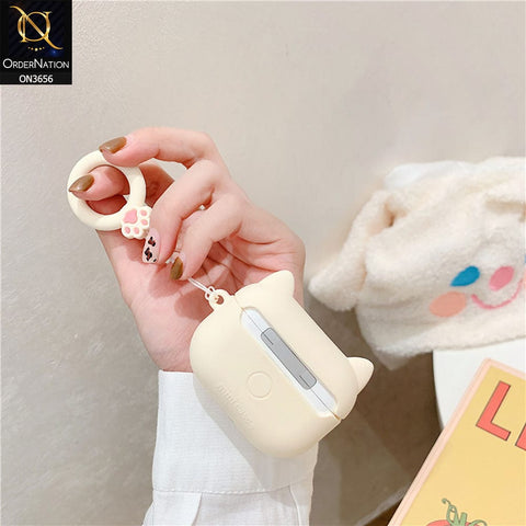 Apple Airpods 3rd Gen 2021 Cover - White - New Trending 3D Cartoon Claw Soft Silicone Airpods Case