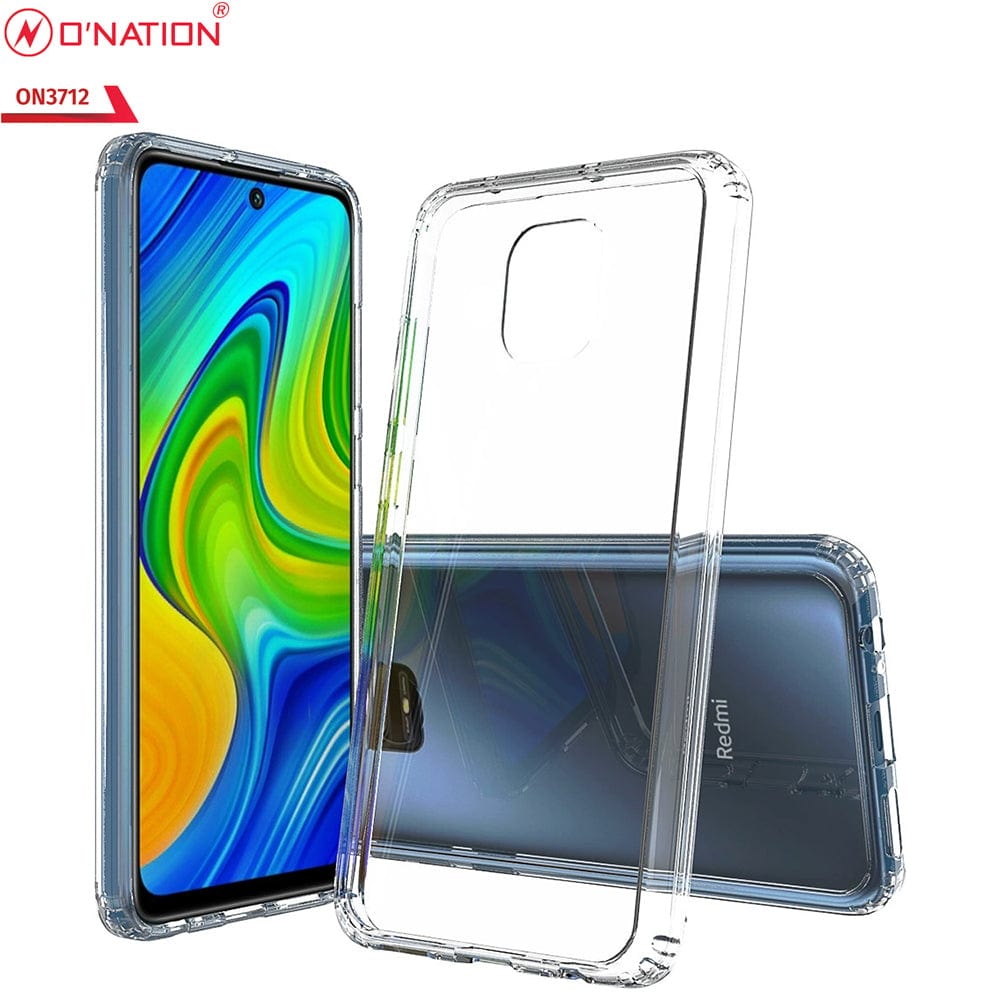 Xiaomi Redmi Note 9s Cover  - ONation Crystal Series - Premium Quality Clear Case No Yellowing Back With Smart Shockproof Cushions