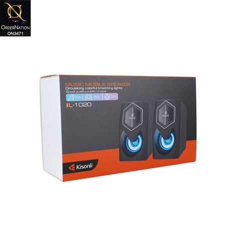 Black - Kisonli Multimedia USB Loudspeaker L-1020 USB Wired Speaker