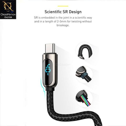 Black - CATSK-A01 - Baseus Display Fast Charging Usb To Type-C 5A Data Cable