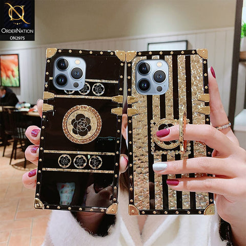 Samsung Galaxy Note 10 Plus Cover - Design1 - 3D illusion Gold Flowers Soft Trunk Case With Ring Holder