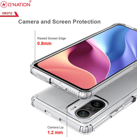 Xiaomi Poco F3 Cover  - ONation Crystal Series - Premium Quality Clear Case No Yellowing Back With Smart Shockproof Cushions