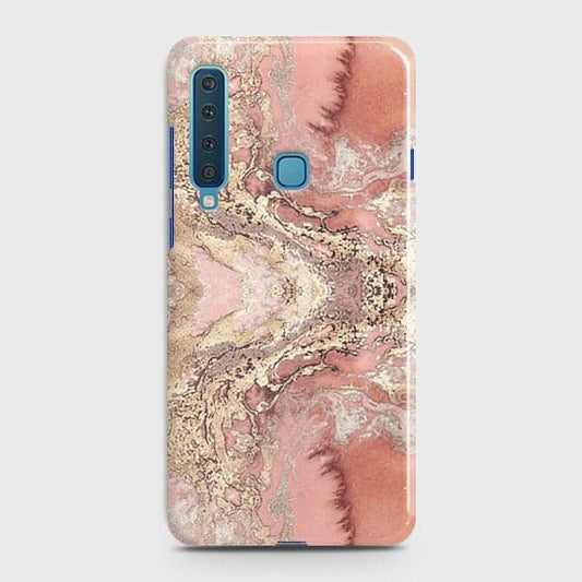 Samsung Galaxy A9 2018 Cover - Trendy Chic Rose Gold Marble Printed Hard Case with Life Time Colors Guarantee(1)