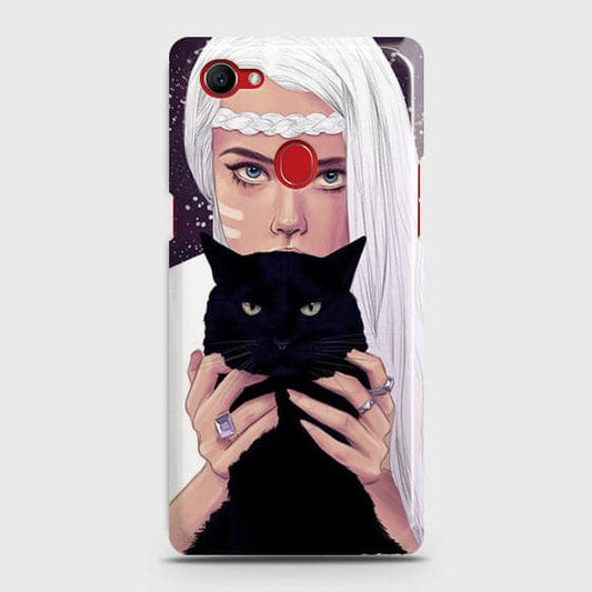 Oppo F7 Youth / Realme 1 Cover - Trendy Wild Black Cat Printed Hard Case with Life Time Colors Guarantee