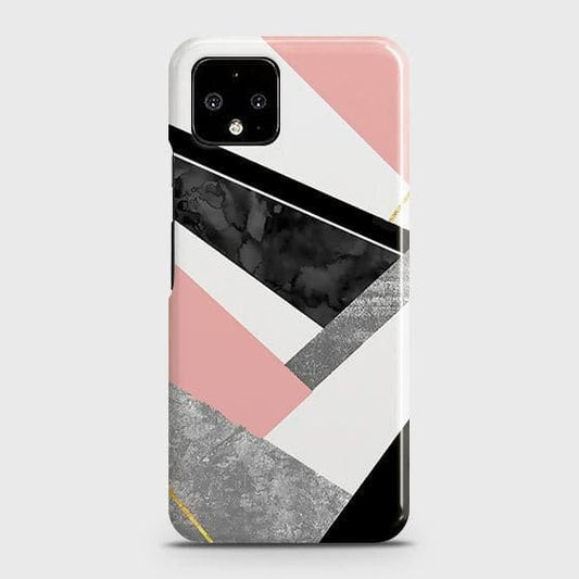 Google Pixel 4 Cover - Matte Finish - Geometric Luxe Marble Trendy Printed Hard Case with Life Time Colors Guarante