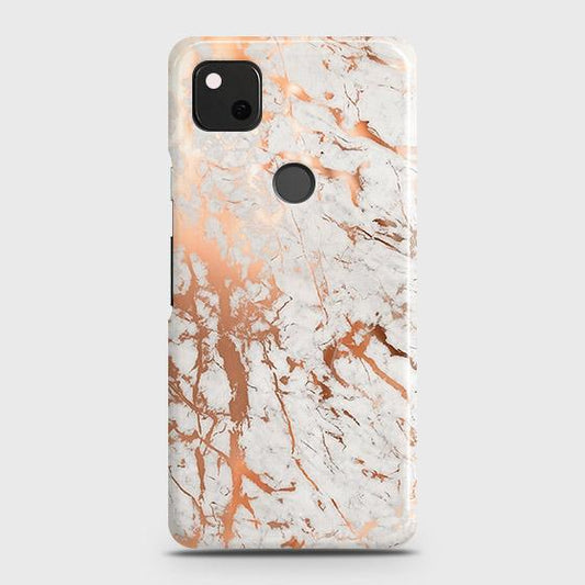 Google Pixel 4a 4G Cover - In Chic Rose Gold Chrome Style Printed Hard Case with Life Time Colors Guarantee